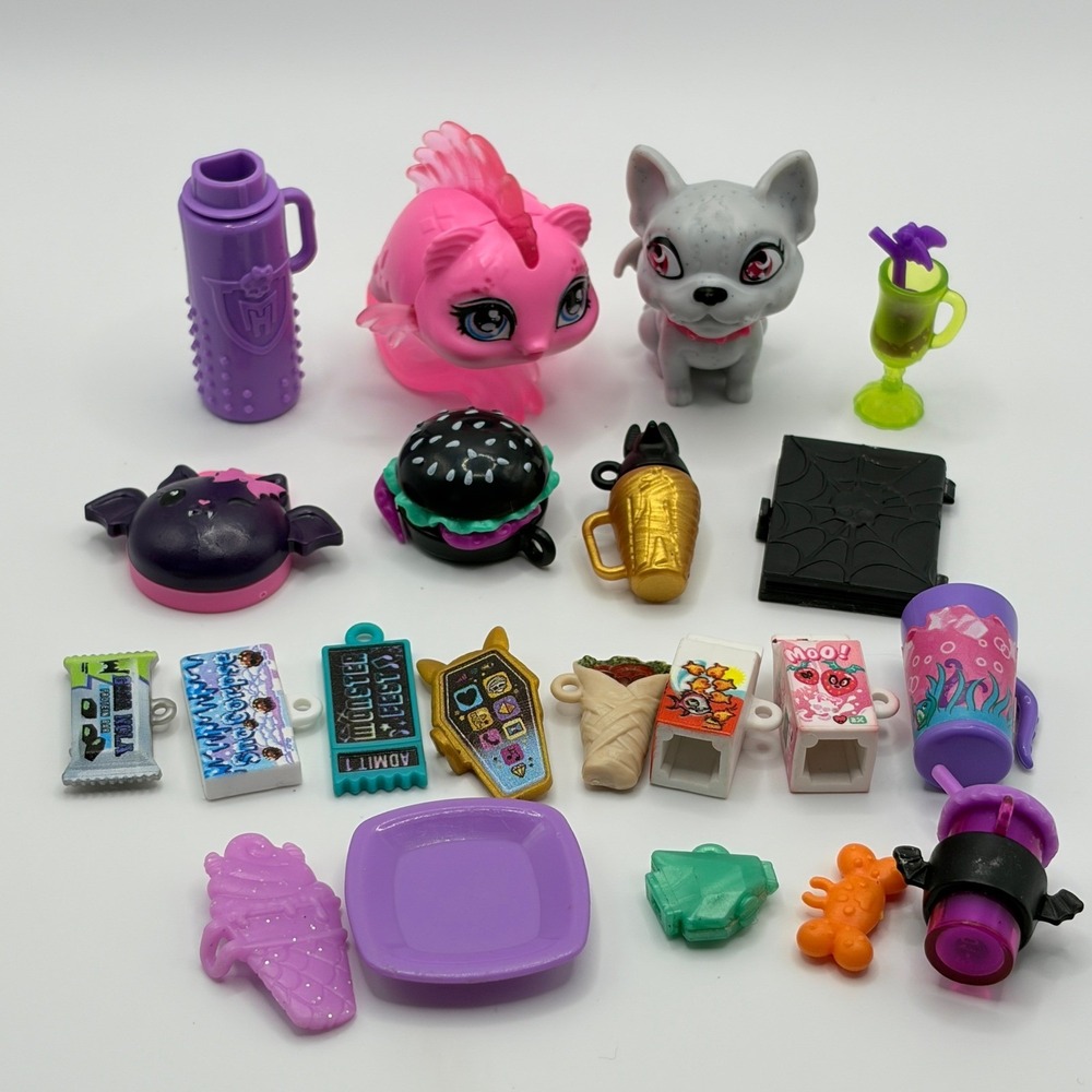 Monster High G3 Lagoona Blue Abbey Bominable Accessories Doll Pets Food Lot